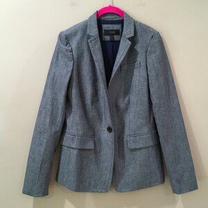J. Crew Regent Blazer Jacket Suit Women 2 Blue Chambray Single Breasted Workwear